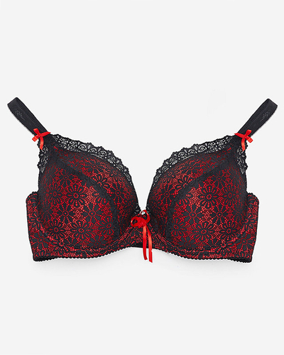 Black and red women's lace bra - Underwear