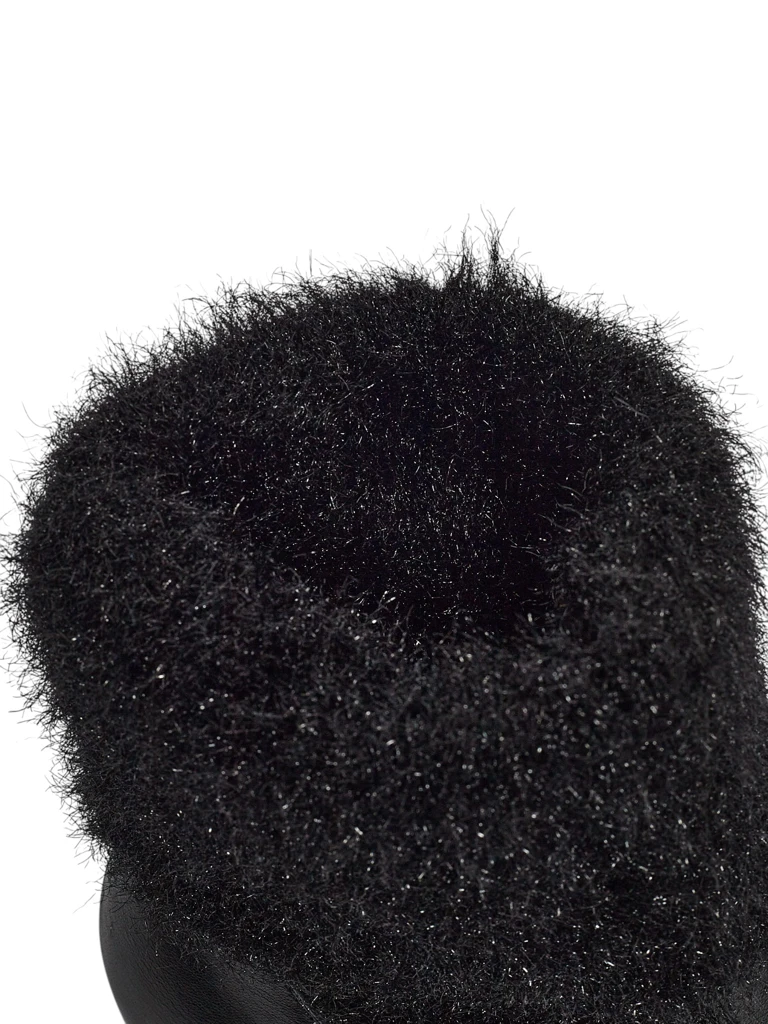 Botki damskie eko skórzane na słupku z dzianiną Tirave