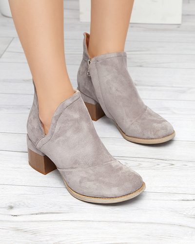 Gray women's insulated boots on the Karela post - Footwear