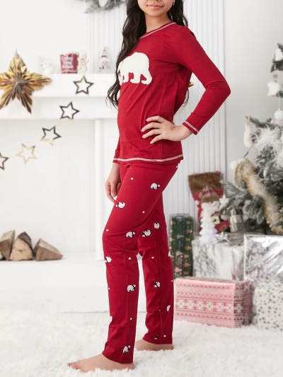 Royalfashion Christmas cotton children's pajamas with a polar bear