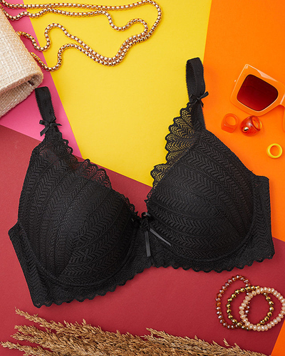 Women's black lace bra - Underwear