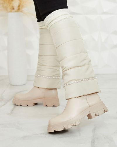 Royalfashion Sieviešu krēmkrāsas Ameroe zābaki