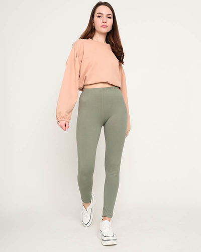 Green women's leggings - Clothing