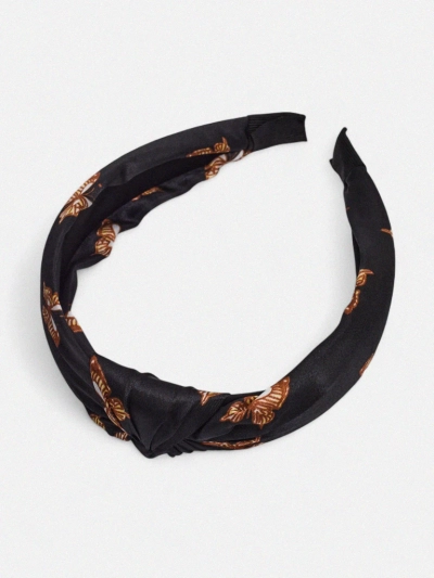 Royalfashion Plaid Headband with Butterflies Butterfly Weave