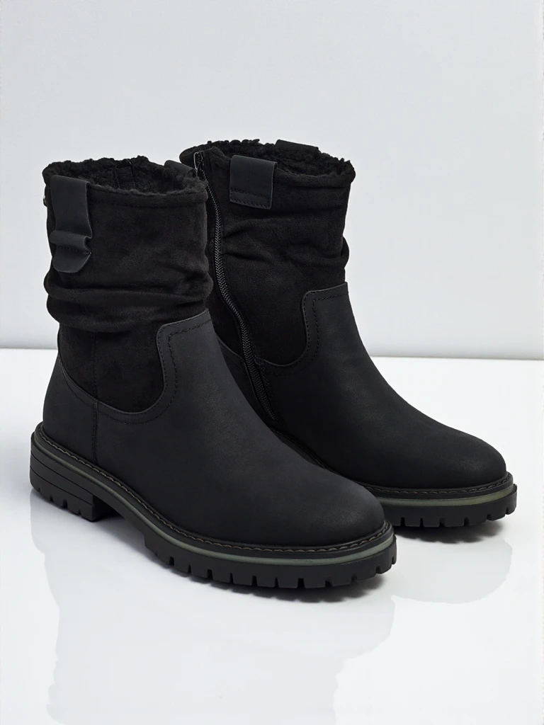 Высокие женские ботинки из эко-замши Liora