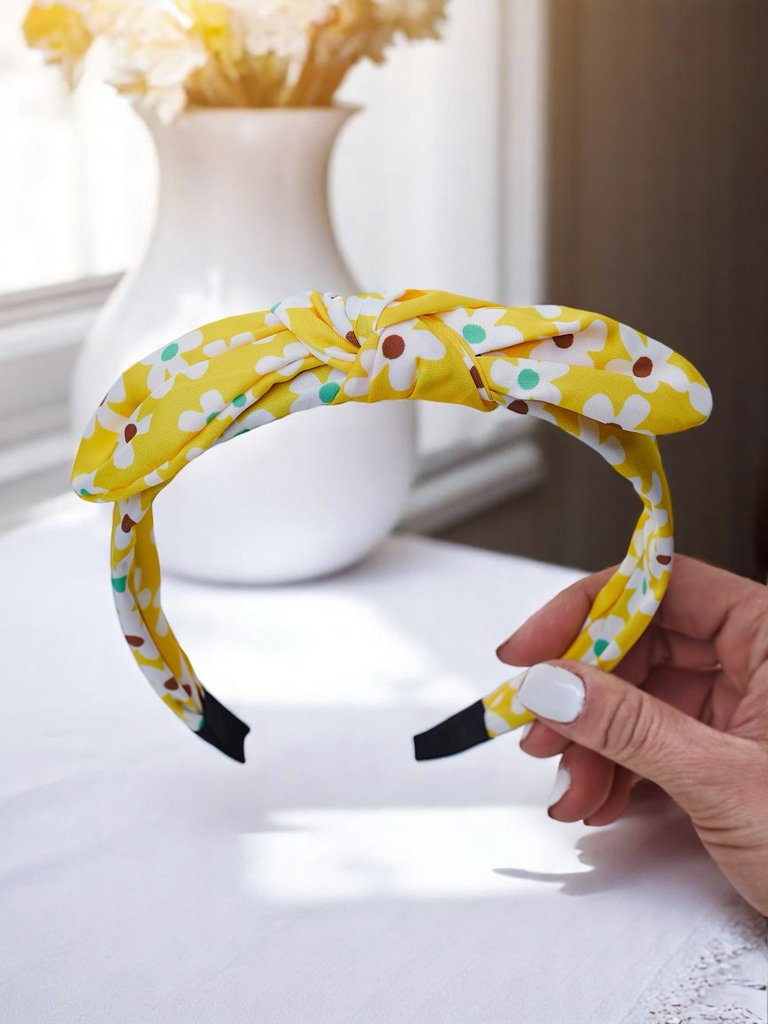 Royalfashion Hairband with a bow in floral pattern Florinka