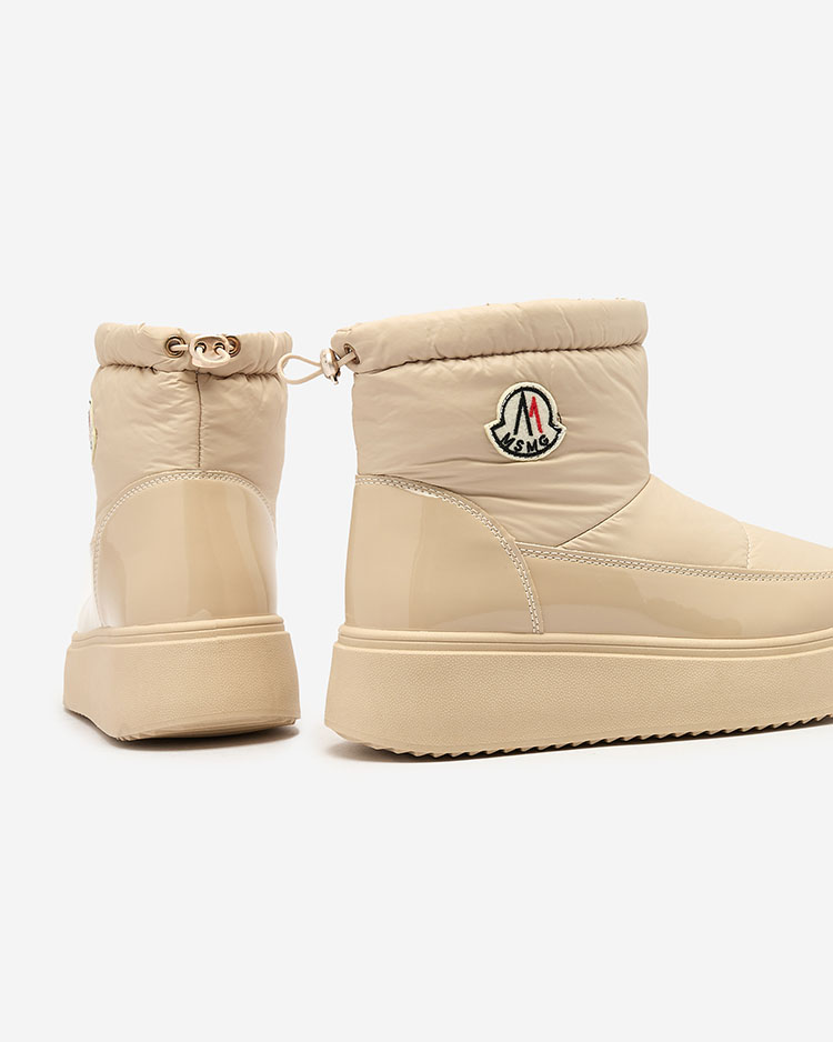 Royalfashion Sieviešu slips-on sniega zābaki bēšā krāsā Ademra