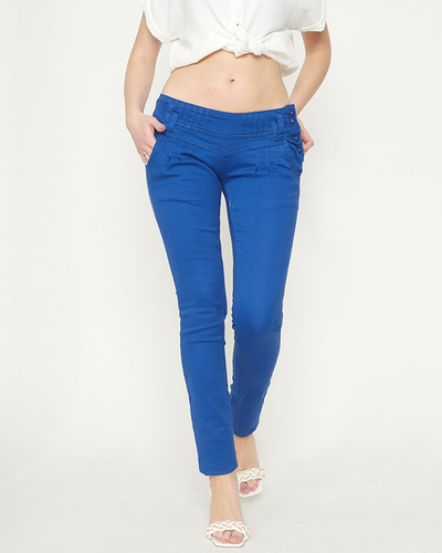 Cobalt fabric women's low waist trousers - Clothing