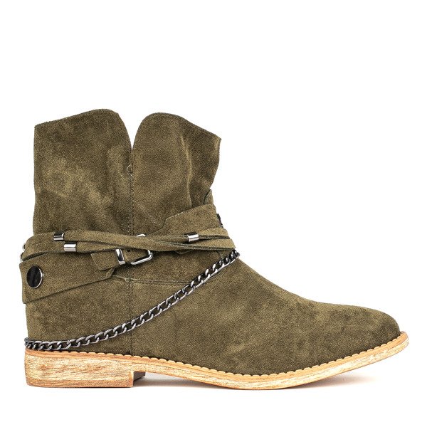 Green cowboy boots on an indoor wedge Salem - Footwear