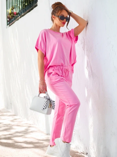 Royalfashion Women's cotton set with short sleeves and straight pants