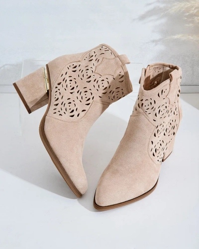 Royalfashion Ажурные ботинки на низкой шпильке Womir