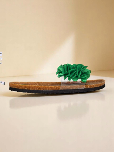 Royalfashion Klapki damskie z kwiatuszkami Flora Soft