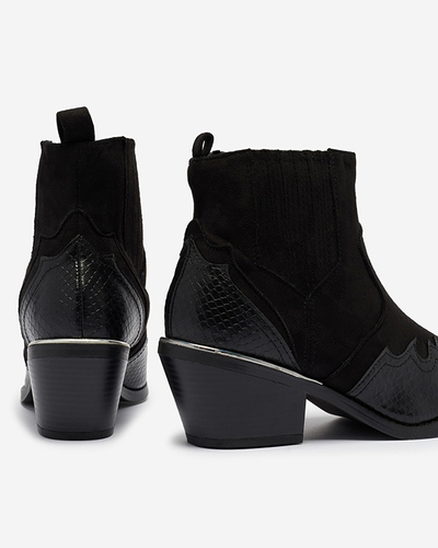 Черные ковбойки на низком каблуке Zirras