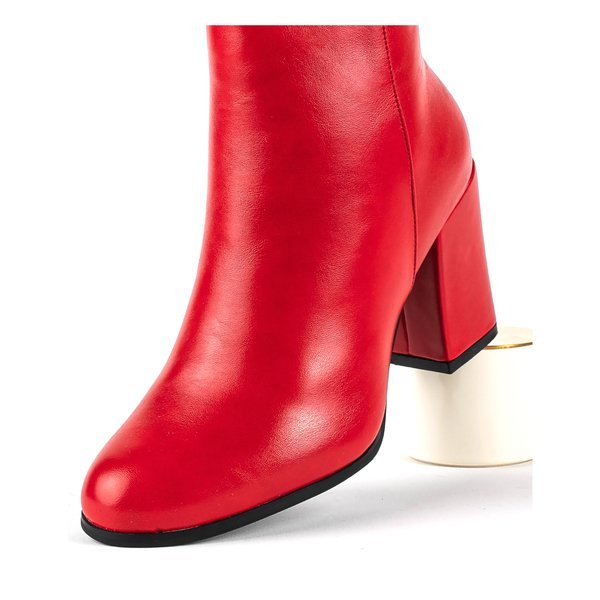 Red boots on a higher post Pekan - Footwear