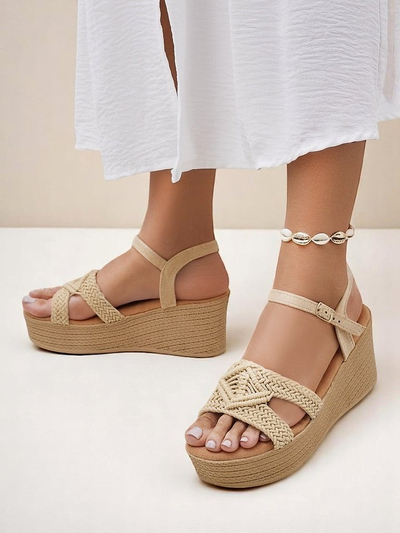 Royalfashion Women's braided wedge sandals Sunny Day