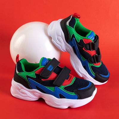 Children's navy blue sports shoes with colorful inserts Jello - Footwear