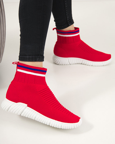 OUTLET Red women's high-ankle sports shoes by Deloni - Footwear