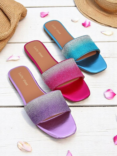 Royalfashion Women's Flip-Flops with Zircons ShinyGlow