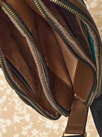 Small quilted Copper Veil handbag made of soft eco-leather