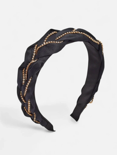 Royalfashion Повязка на голову с плетением в косу, украшенная цирконами