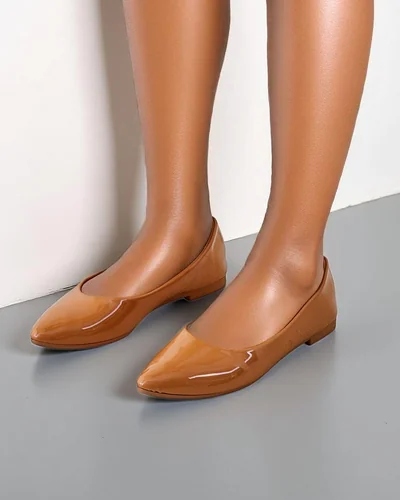Royalfashion Women's patent ballet flats Aramiese
