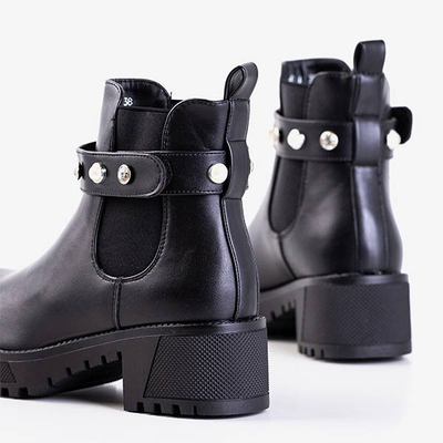 Black boots with decorations Kalkar - Footwear