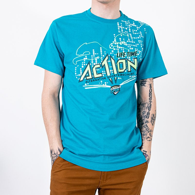 Blue men's cotton t-shirt - Clothing