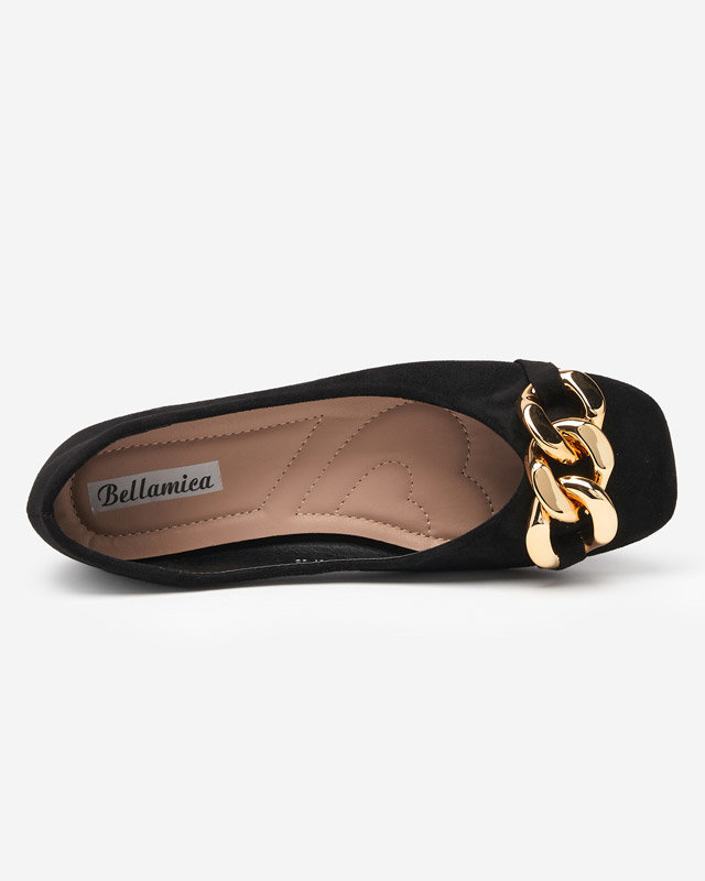 Black women's ballerinas with Caviene ornament - Footwear