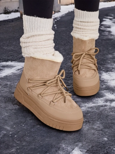 Royalfashion Women's lace-up snow boots Moniuc