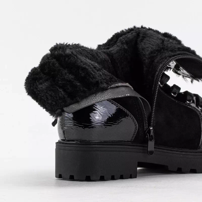 OUTLET Черные женские ботинки частично лакированные Ginoko - Обувь