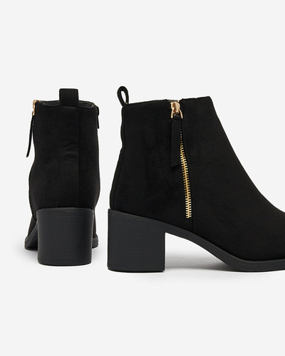 Royalfashion Black eco suede women's low stiletto boots Rejerry