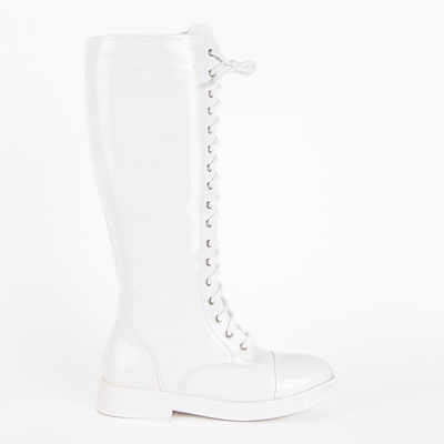 White lace-up patent leather boots Tristessa - Footwear