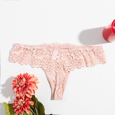 Women's dark pink lace thong - Underwear