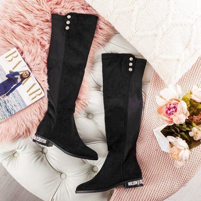 Black Elly flat heel boots - Footwear