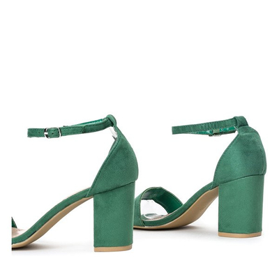 Green sandals with eco-leather on the Cefalia pillar - Footwear 1