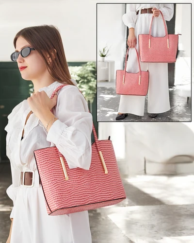 Royalfashion Dubultā lakota ādas rokas soma ar reljefu