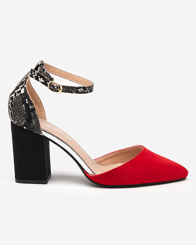 Sarkanas sieviešu sandales uz staba Krisco - Footwear