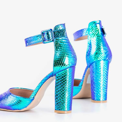 Holographic blue pumps a'la snake skin Monifik - Footwear