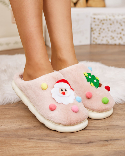 Royalfashion Christmas women's slippers in pink Fertemse