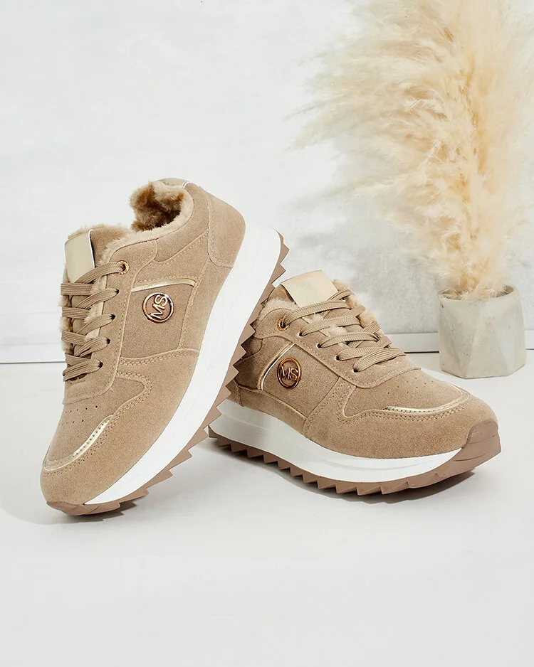 Royalfashion Siltās sieviešu kedas ar kažokādu Boris