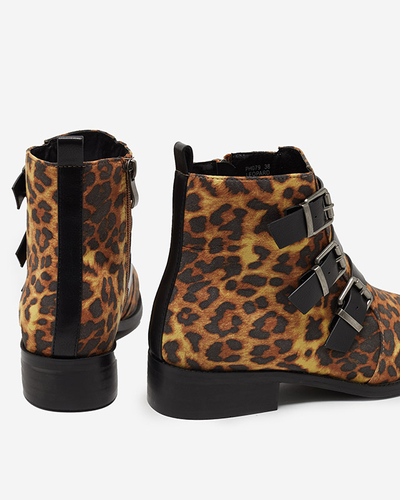 Sieviešu zābaki ar leoparda rakstu ar plakaniem papēžiem Leopado - Shoes