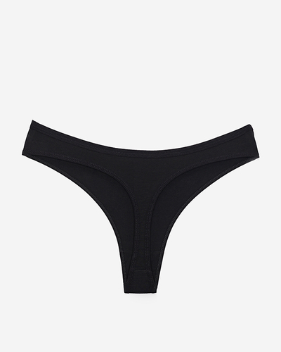 Classic cotton women's thongs in black - Underwear