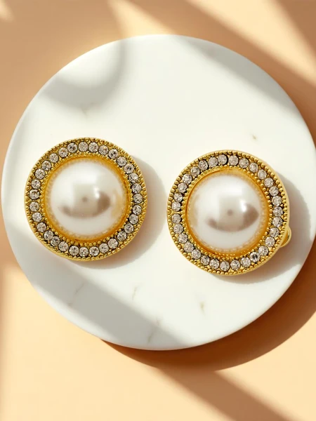 Royalfashion Sieviešu auskari ar pērlēm, klipšiem Aurelia Perla