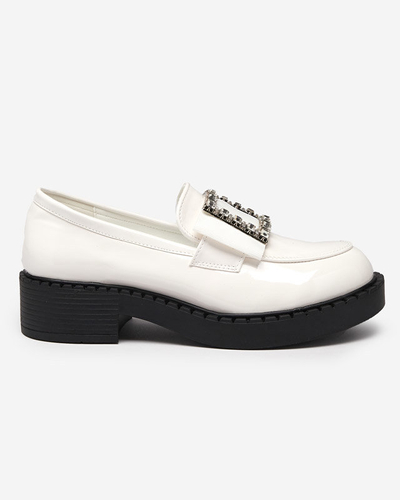 OUTLET White lacquered shoes with a Fogim buckle - Footwear