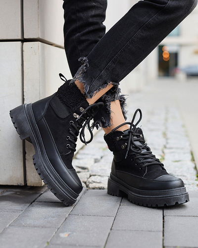 OUTLET Black women's insulated trapper boots Norisis - Footwear