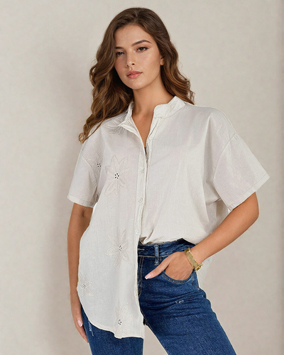 Royalfashion Women's oversize embroidered shirt