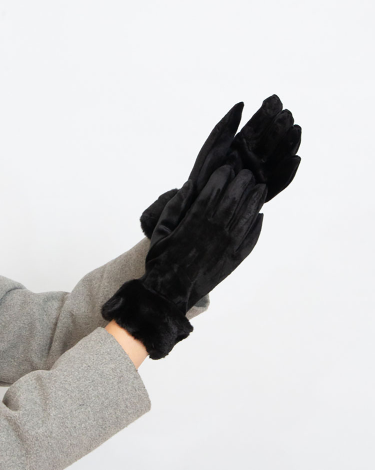 Royalfashion Women's Black Gloves