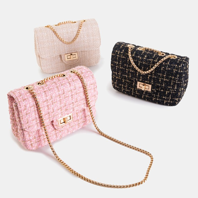 Pink tweed shoulder bag - Accessories
