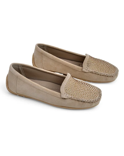 Royalfashion Women's moccasins with rhinestones Ezuess