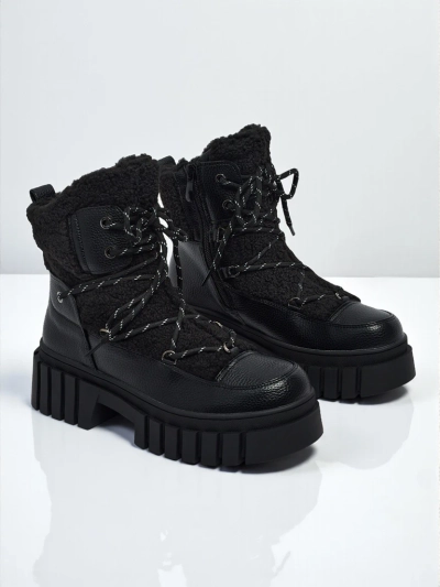 Women's worker boots with fur Cindora